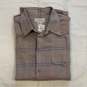 NWT Ermeneglido Zegna Plaid Cotton Causal Button Down SZ L